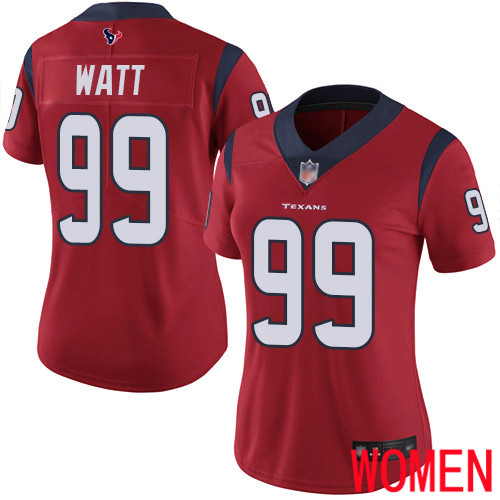 Houston Texans Limited Red Women J J  Watt Alternate Jersey NFL Football #99 Vapor Untouchable->women nfl jersey->Women Jersey